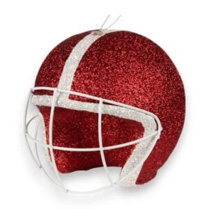 Red White 3D Football Helmet Ornament