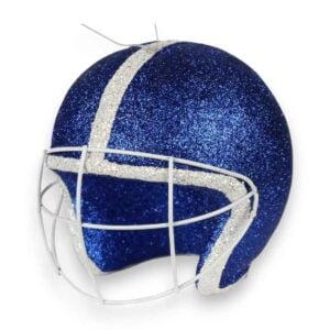 Blue White 3D Football Helmet Ornament