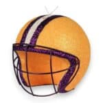 Yellow Purple 3D Football Helmet Ornament
