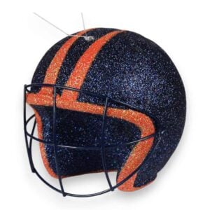 Navy Orange 3D Football Helmet Ornament