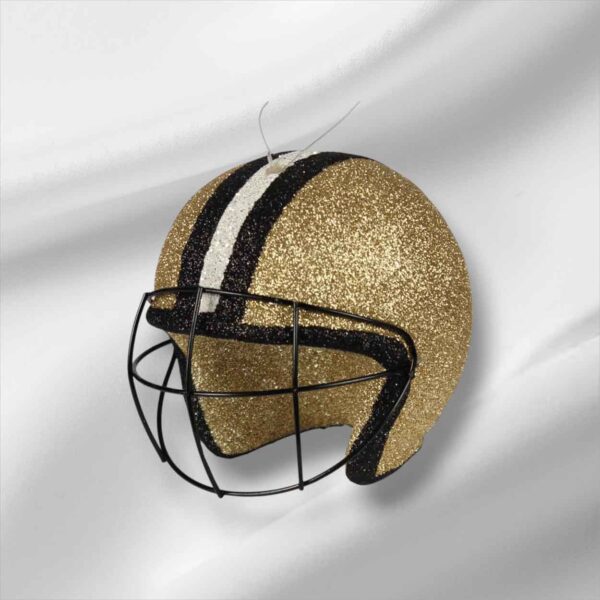 Gold Black 3D Football Helmet Ornament