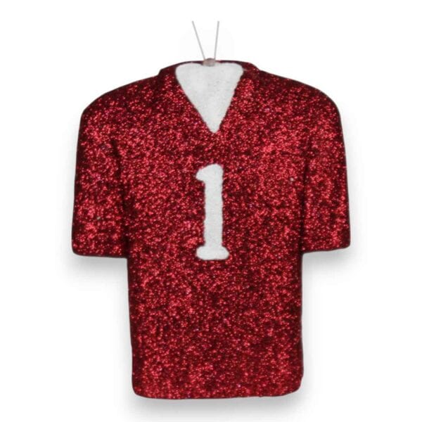 Crimson White 3D Football Jersey Ornament