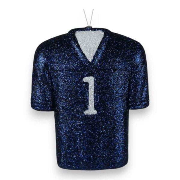 Navy White 3D Football Jersey Ornament