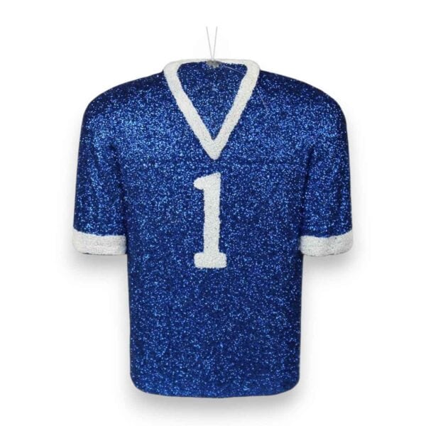 Blue White 3D Football Jersey Ornament