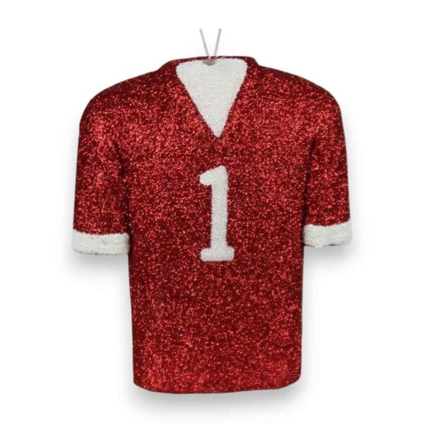 Red White 3D Football Jersey Ornament