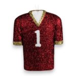 Crimson Gold 3D Football Jersey Ornament