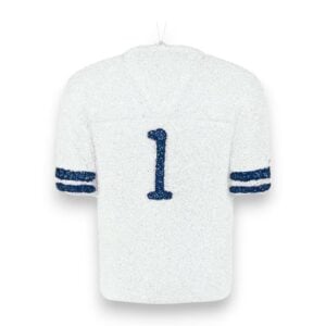 White Blue 3D Football Jersey Ornament
