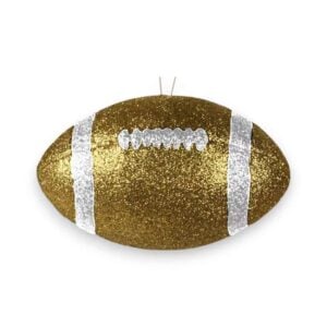 Gold White 3D Football Ornament