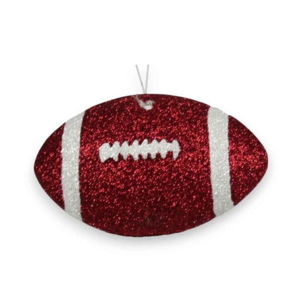 Crimson White 3D Football Ornament