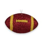 Crimson Yellow 3D Football Ornament