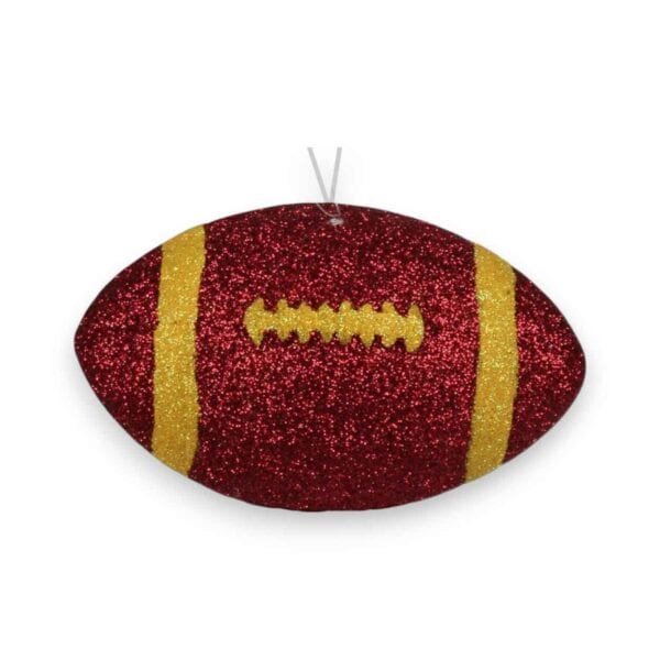 Crimson Yellow 3D Football Ornament