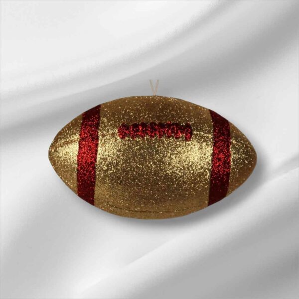 Crimson Gold 3D Football Ornament