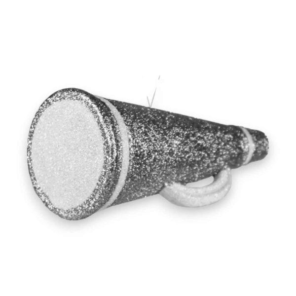 Silver and White Megaphone Ornament