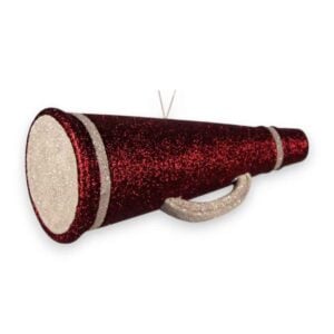Maroon and White Megaphone Ornament