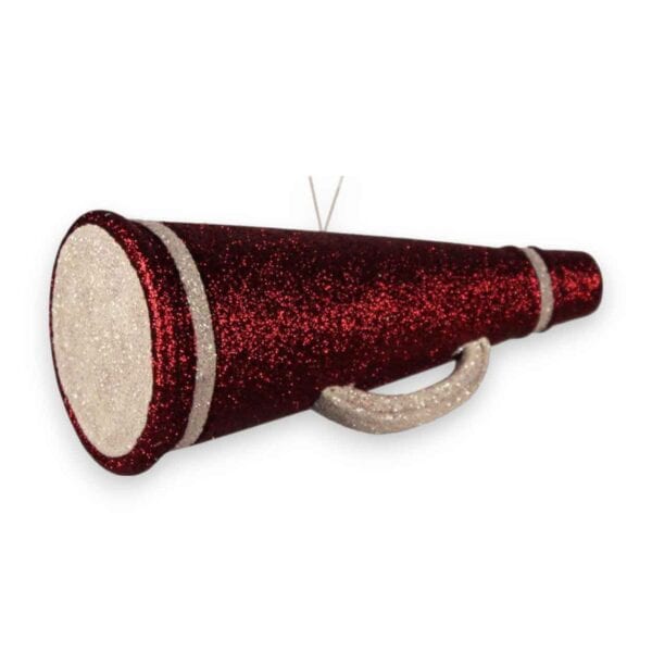 Maroon and White Megaphone Ornament