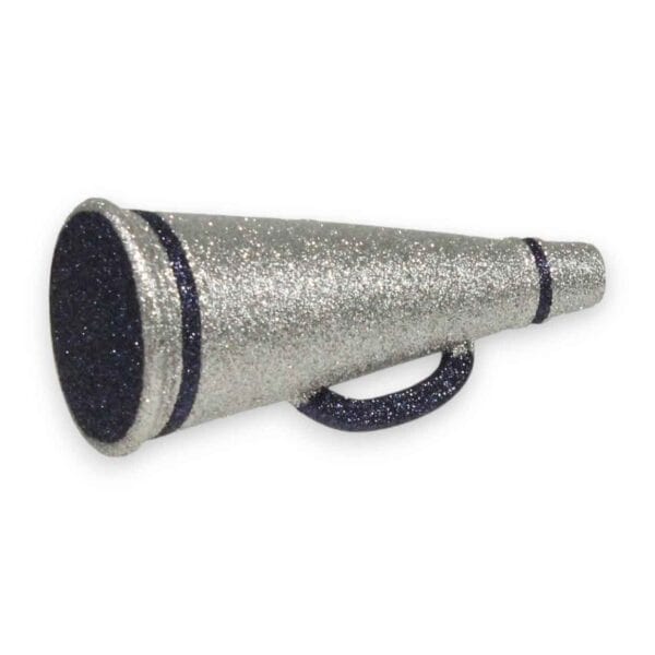 Silver and Navy Megaphone Ornament