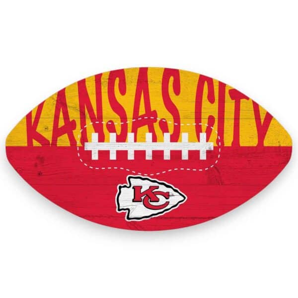 KC Chiefs Color Football Sign