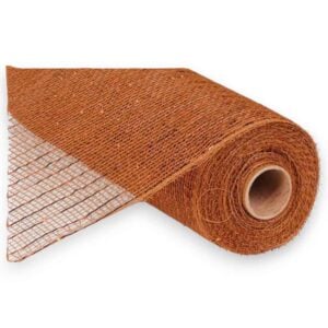 10" Brown Copper Metallic Deco Mesh