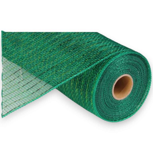 10" Green Metallic Deco Mesh