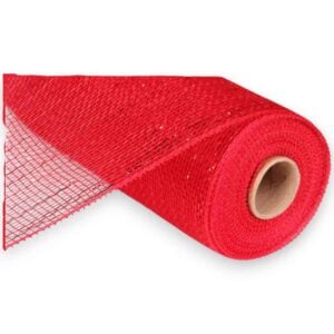 10" Red Metallic Deco Mesh RE130124