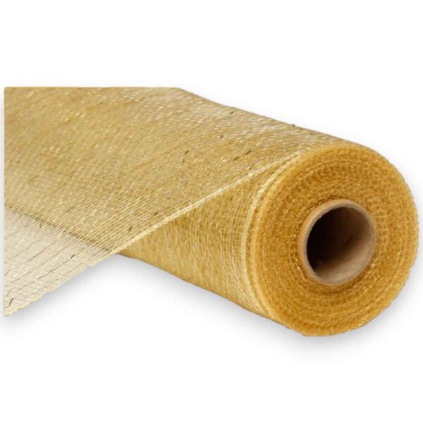 10" Champagne Metallic Deco Mesh