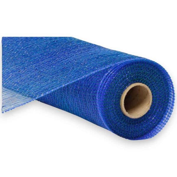 10" Blue Metallic Deco Mesh