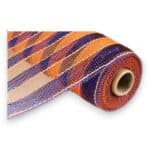 10" Blue Orange Metallic Deco Mesh