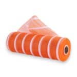 10" Orange White Deco Mesh
