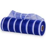 10" Blue and White Deco Mesh