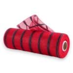 10" Red and Black Deco Mesh