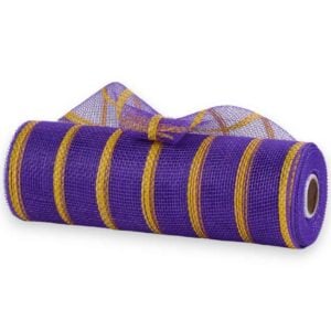 10" Purple and Yellow Deco Mesh