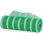 10" Green and White Deco Mesh