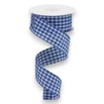 1.5" Blue Gingham Ribbon - 10 yards