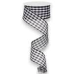 1.5" Black White Gingham Ribbon - 10
  yards