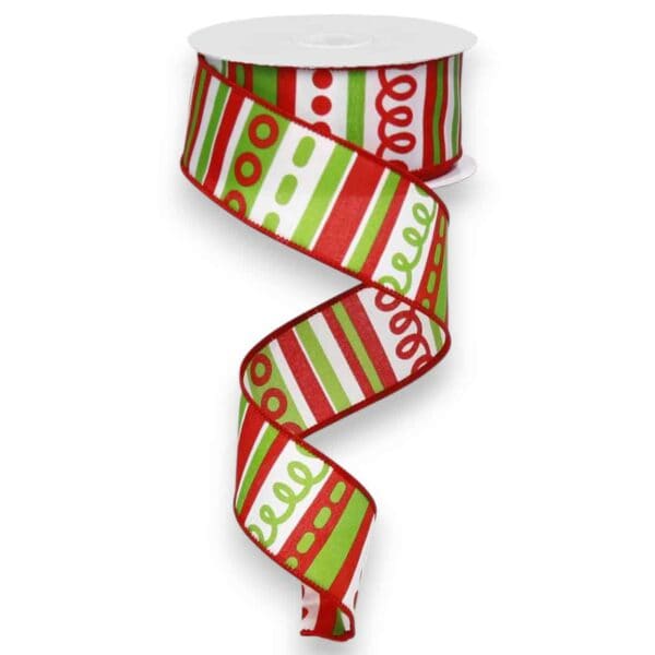 1.5" Crazy Christmas Ribbon - 10
  yards