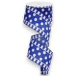 2.5" Blue and White Polka Dot Stripe
Ribbon - 10 yards