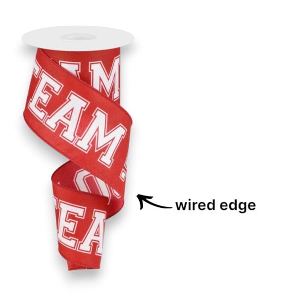 2.5" Crimson Go Team Ribbon - 10
  yards