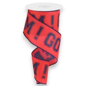 2.5" Red and Navy Team Ribbon - 10
yards