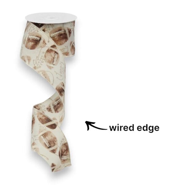 2.5" Vintage Football Ribbon - 10
  yards