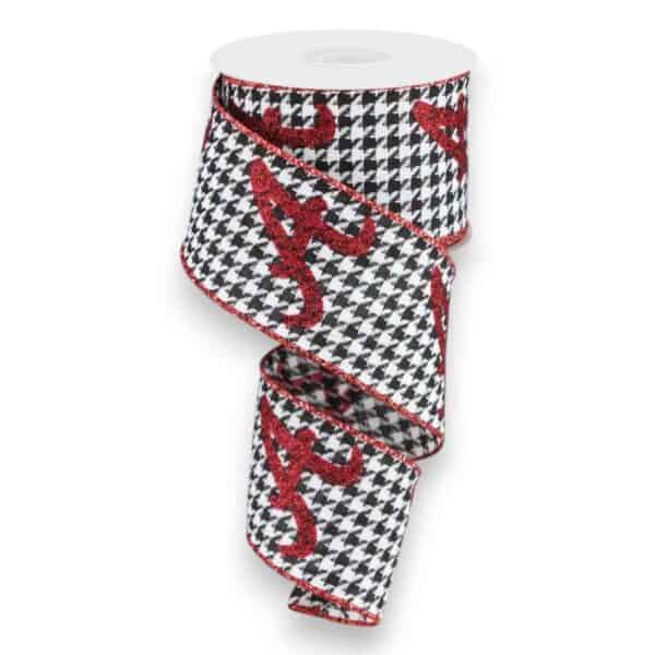 2.5" Alabama Houndstooth Ribbon - 10
  yards