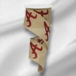 2.5" Beige Alabama Ribbon - 10 yards