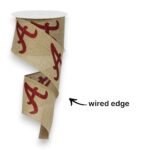 2.5" Beige Alabama Ribbon - 10 yards
