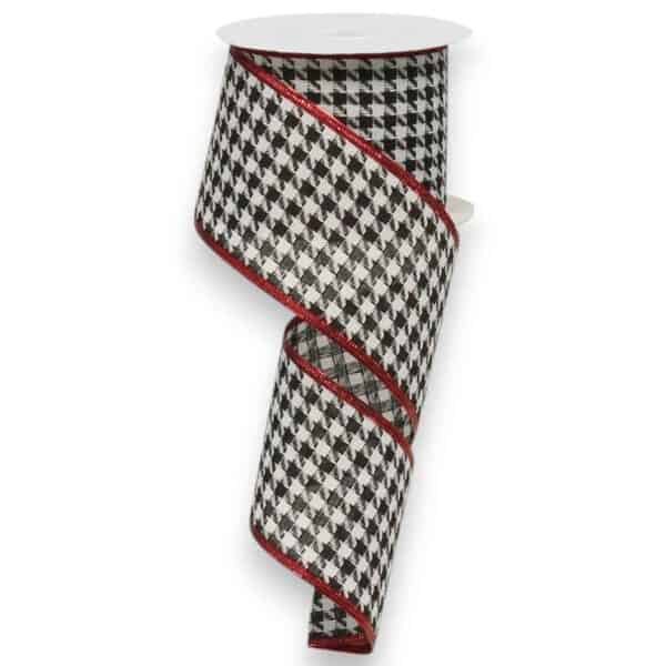 2.5" Houndstooth Ribbon - 10 yards