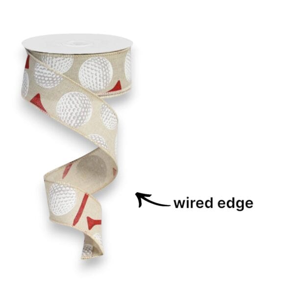 1.5" Natural Golf Ribbon - 10 yards