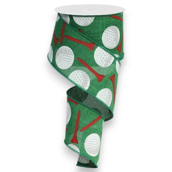 2.5" Green Golf Ribbon - 10 yards