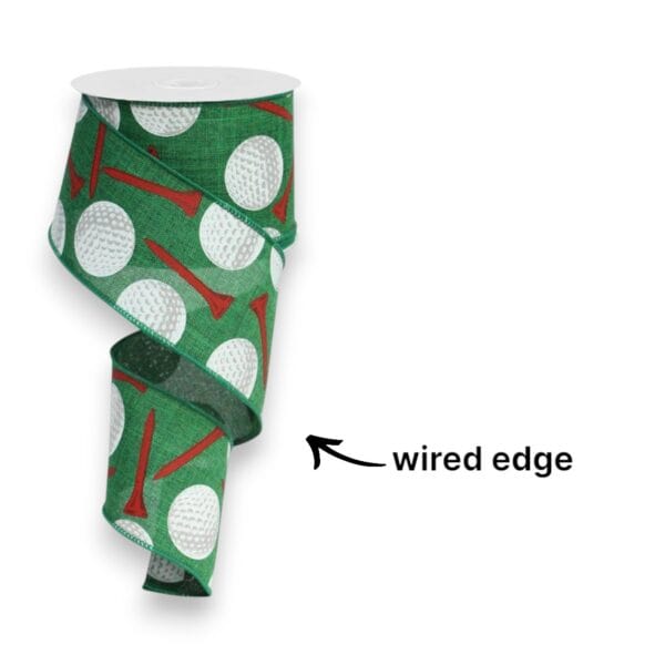 2.5" Green Golf Ribbon - 10 yards