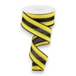 1.5" Yellow Black Stripe Ribbon - 10
yards