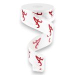 1.5" White Alabama Ribbon - 10 yards