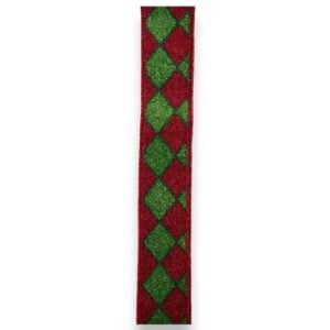 1.5" Red Green Harlequin Ribbon - 10
yards