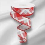 1.5" Red Grey
  Plaid Ribbon - 10 yards